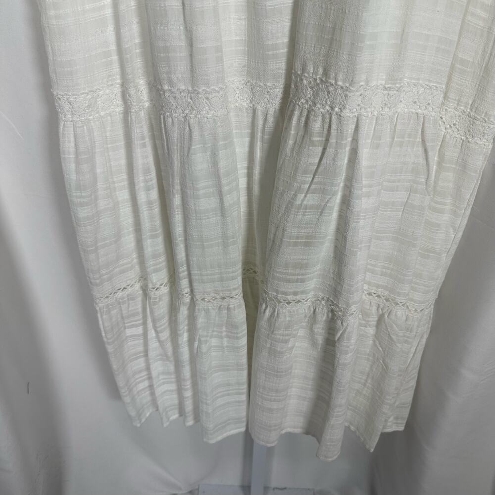 Nurture by Westbound White V-neck Tiered Maxi Dress Flutter Sleeves 1X‎ - Picture 5 of 9